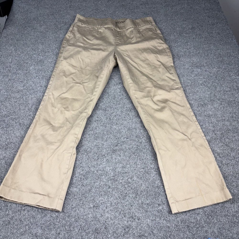 Lee Style Up Pants Womens 14 Medium Beige Khaki Stretch Bootcut Chino Trousers